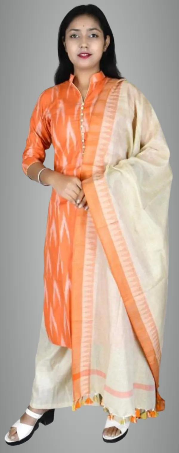 Orange_Cotton_Premium_Suit_Fabric_For_Women