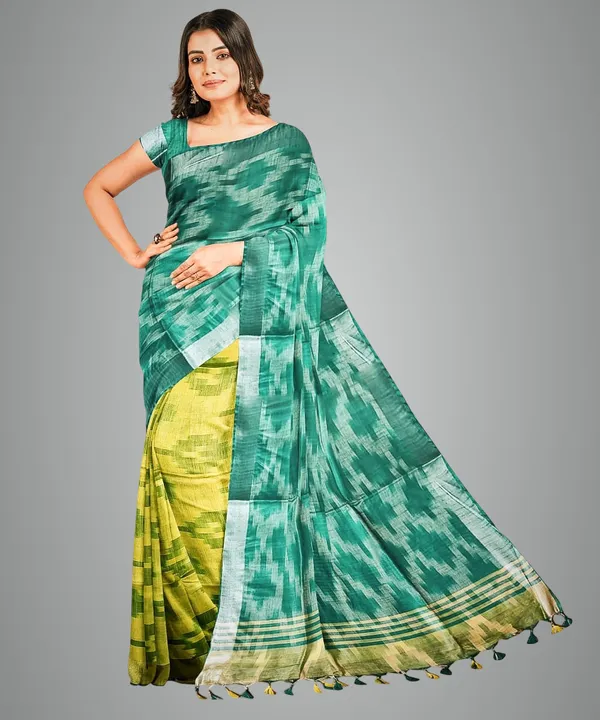 Multicolor_Cotton_Blend_Premium_Bhagalpuri_Saree_Forwomen