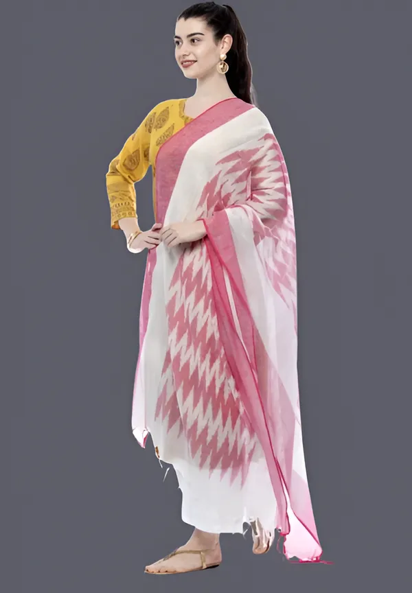Pink_Pure_Cotton_Premium_Dupatta_For_Unisex