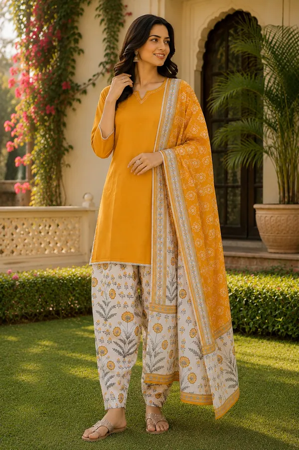 Pure_Cotton_Kurta_and_Pants_with_Dupatta