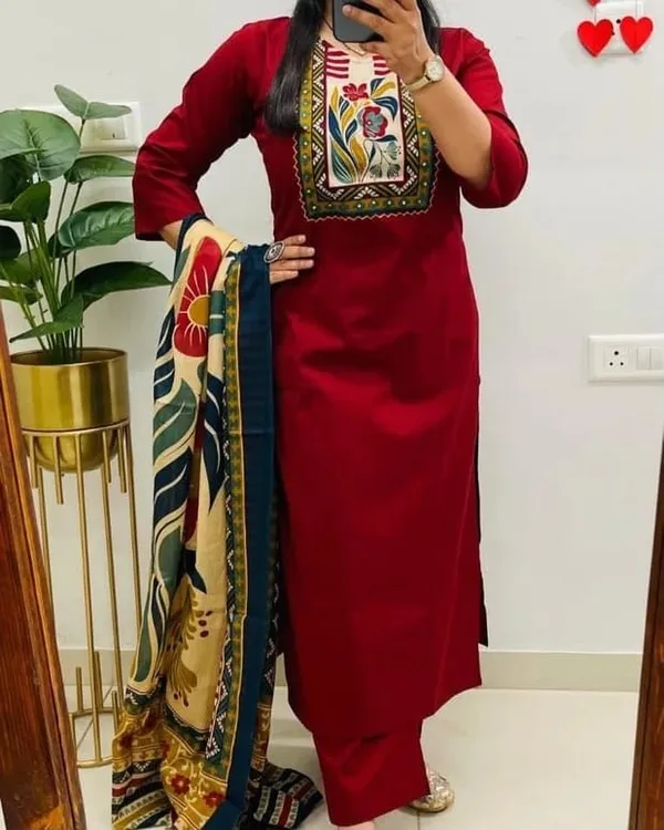 Pure_Cotton_Kurta_and_Pants_with_Dupatta