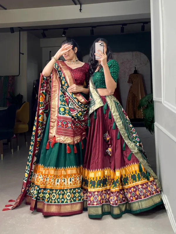 Green_Premium_&_Elegant_Dola_Silk_Lehenga_Choli_For_Women