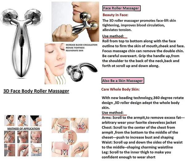 3D_Massager___Manual_3D_Massager_Roller_360_Rotate_Face_Full_Body_Shape_For_Skin_Lifting_Wrinkle_Remover_Facial_Massage_Relaxation_ToolSilver_Color_1Pcs