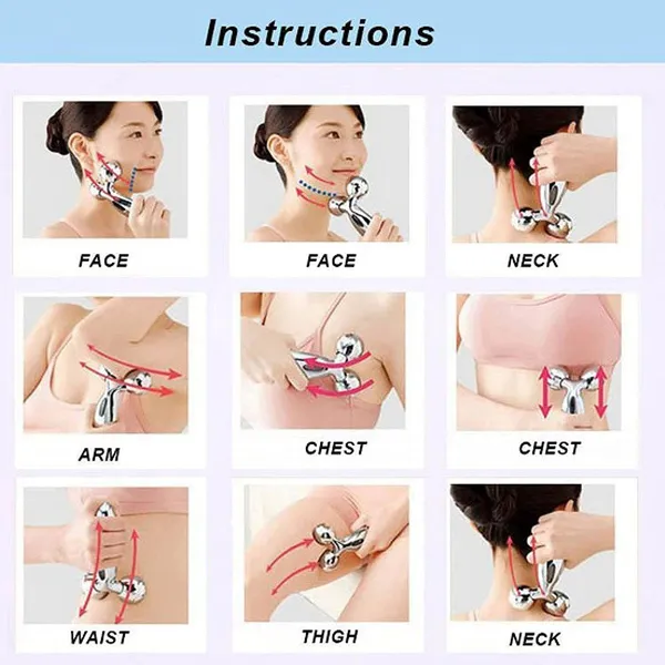 3D_Massager___Manual_3D_Massager_Roller_360_Rotate_Face_Full_Body_Shape_For_Skin_Lifting_Wrinkle_Remover_Facial_Massage_Relaxation_ToolSilver_Color_1Pcs