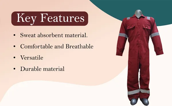 100%_Cotton_Coveralls_Red_Colour