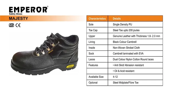 Majesty_Ankle_Length_Leather_Safety_Shoe,_Excellent_Grip,_Comfort_And_Slip_Resistance,_Safety_Shoes_With_Steel_Toe,_Black,_Size_11