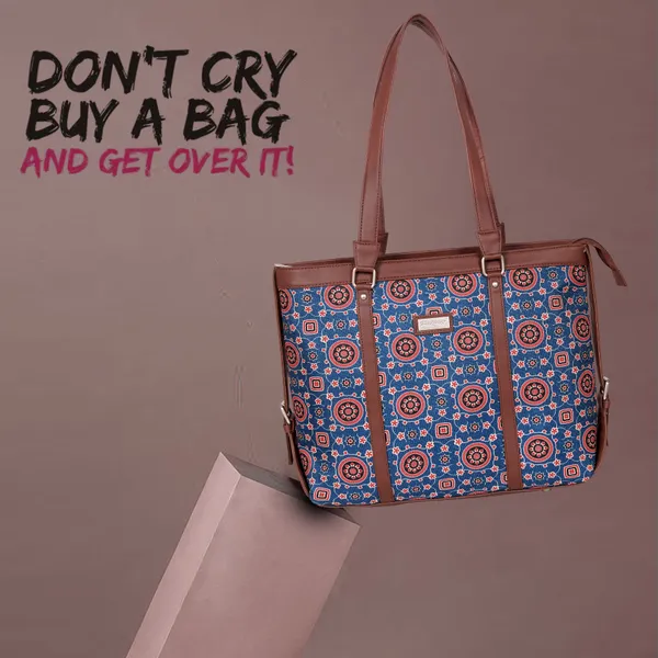 Hard_Craft_Women_Laptop_Handbags_|_Circular_Floral_Print_Vegan_Leather_Bag_|_Stylish_Sling_Hand_Bag_For_Office_Use_|_Side_Shoulder_Tote_Bag_For_Working_Womens_|_Gifts_For_Women_Girls