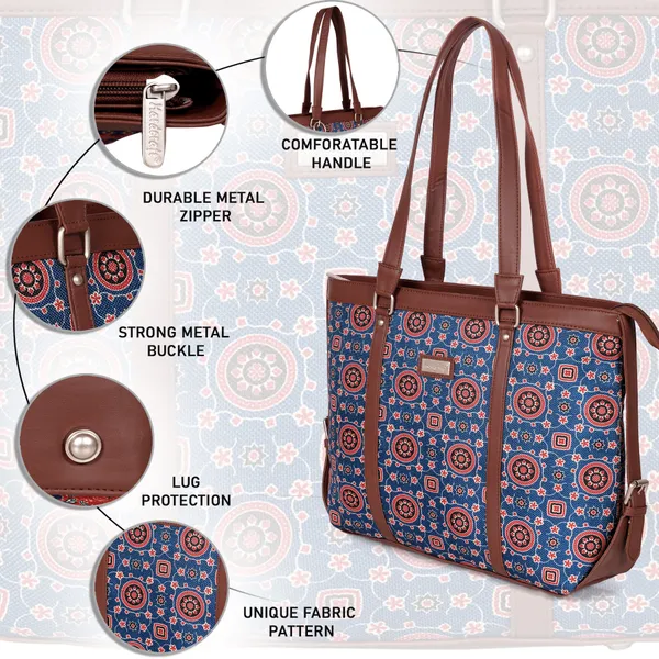 Hard_Craft_Women_Laptop_Handbags_|_Circular_Floral_Print_Vegan_Leather_Bag_|_Stylish_Sling_Hand_Bag_For_Office_Use_|_Side_Shoulder_Tote_Bag_For_Working_Womens_|_Gifts_For_Women_Girls