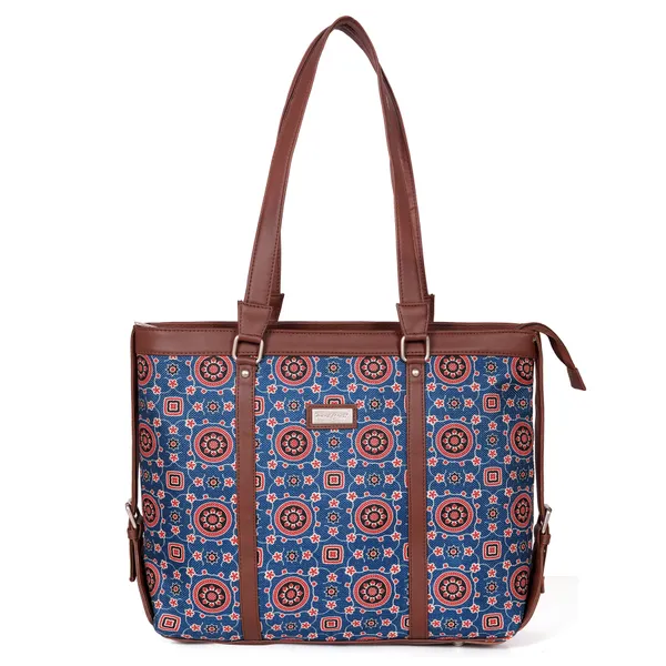 Hard_Craft_Women_Laptop_Handbags_|_Circular_Floral_Print_Vegan_Leather_Bag_|_Stylish_Sling_Hand_Bag_For_Office_Use_|_Side_Shoulder_Tote_Bag_For_Working_Womens_|_Gifts_For_Women_Girls