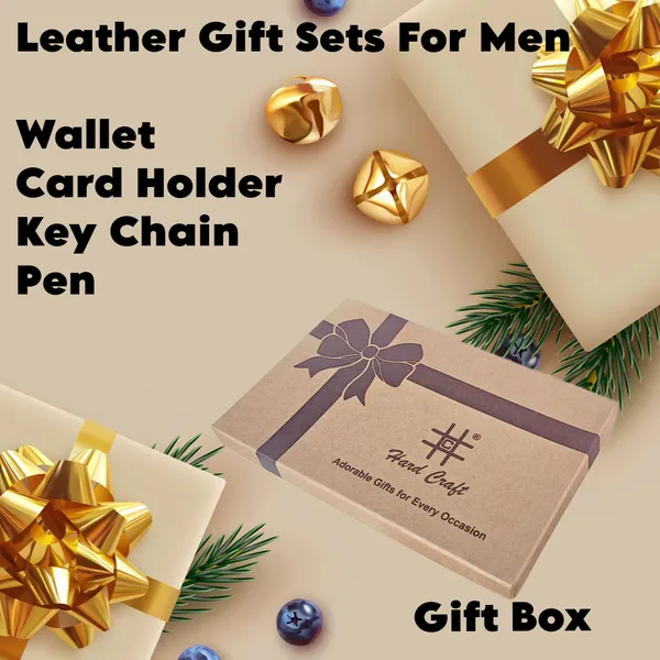 Hard_Craft_PU_Leather_Wallet_Card_Holder_Key_Chain_Pen_Gift_Sets_For_Men