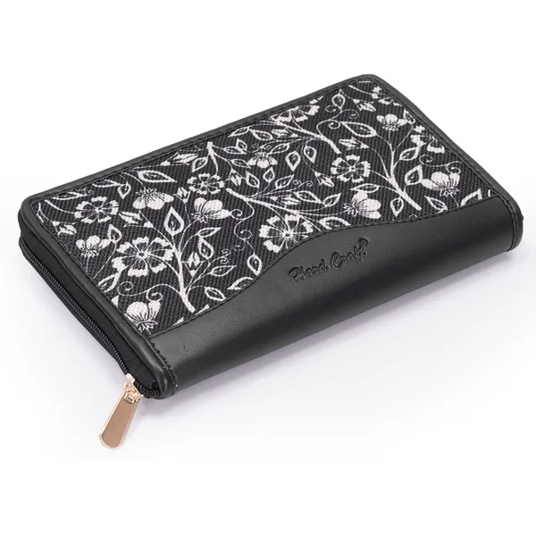 Hard_Craft_Wallet_For_Woman_Floral_Print_Vegan_Leather_Purse_For_Woman_Stylish_Ladies_Hand_Purse_For_Women_Holds_Cash_Cards_Mobile_Coin_Pocket_Clutch_Purse_With_Zip_Closure_Gift_For_Women_Girls