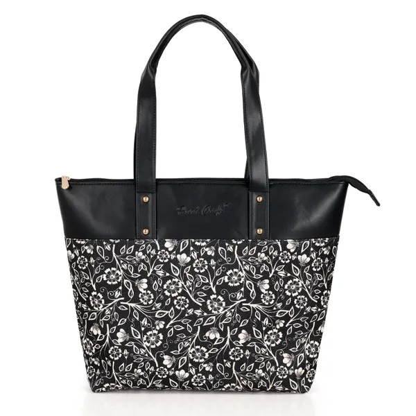 Hard_Craft_Floral_Print_Women's_Vegan_Leather_Stylish_Tote_Bag_For_Women_Office_Use_With_Personalize_Tag_Hand_Bag_Purse_Casual_Shoulder_Bag_For_College_Girls
