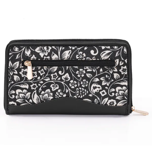 Hard_Craft_Wallet_For_Woman_Floral_Print_Vegan_Leather_Purse_For_Woman_Stylish_Ladies_Hand_Purse_For_Women_Holds_Cash_Cards_Mobile_Coin_Pocket_Clutch_Purse_With_Zip_Closure_Gift_For_Women_Girls