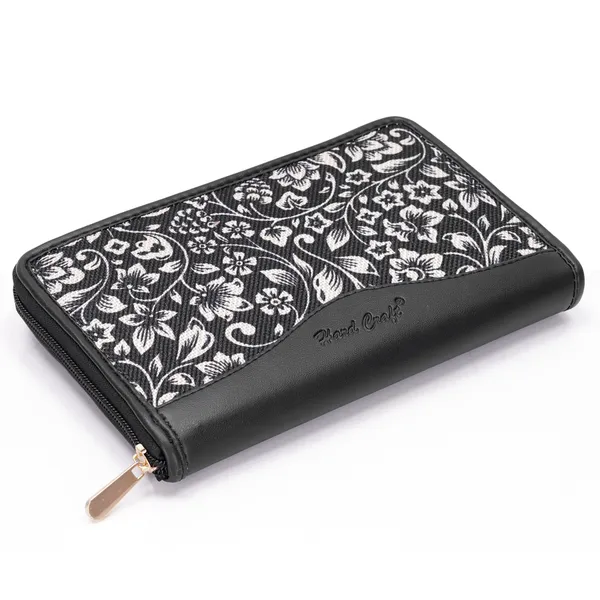 Hard_Craft_Wallet_For_Woman_Floral_Print_Vegan_Leather_Purse_For_Woman_Stylish_Ladies_Hand_Purse_For_Women_Holds_Cash_Cards_Mobile_Coin_Pocket_Clutch_Purse_With_Zip_Closure_Gift_For_Women_Girls