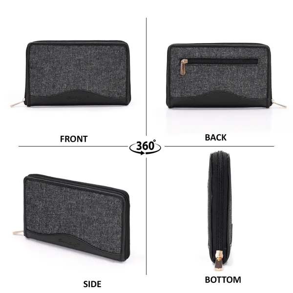 Hard_Craft_Wallet_For_Woman_Vegan_Leather_Purse_For_Woman_Stylish_Ladies_Hand_Purse_For_Women_Holds_Cash_Cards_Mobile_Coin_Pocket_Clutch_Purse_With_Zip_Closure_Gift_For_Women_Girls