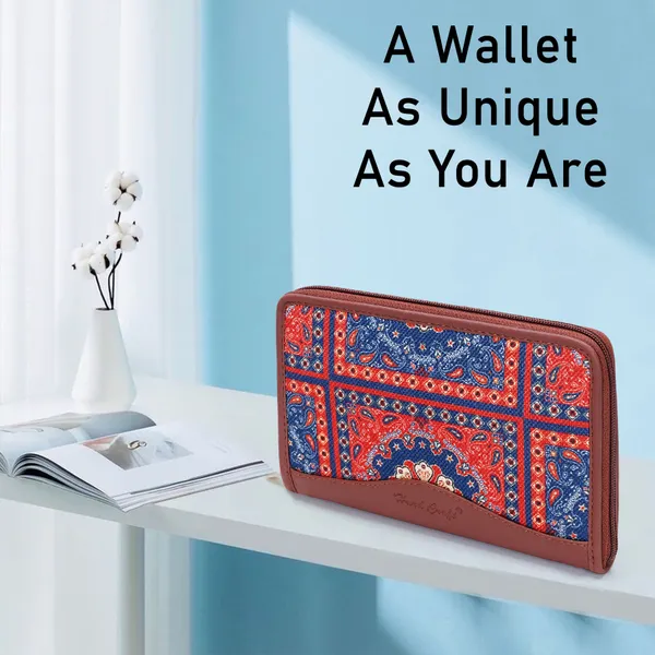 Hard_Craft_Wallet_For_Woman_Mandala_Print_Vegan_Leather_Purse_For_Woman_Stylish_Ladies_Hand_Purse_For_Women_Holds_Cash_Cards_Mobile_Coin_Pocket_Clutch_Purse_With_Zip_Closure_Gift_For_Women_Girls