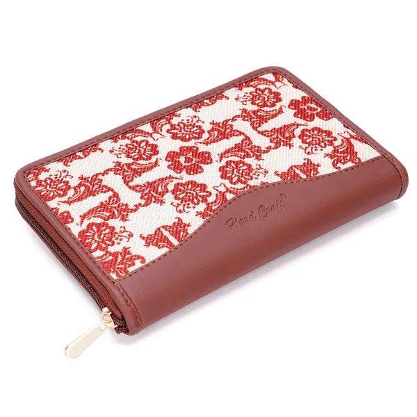 Hard_Craft_Wallet_For_Woman_Floral_Print_Vegan_Leather_Purse_For_Woman_Stylish_Ladies_Hand_Purse_For_Women_Holds_Cash_Cards_Mobile_Coin_Pocket_Clutch_Purse_With_Zip_Closure_Gift_For_Women_Girls