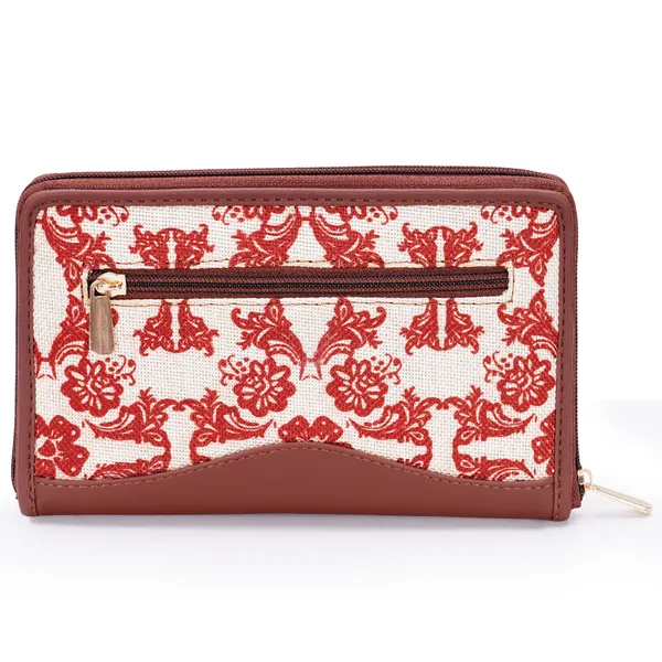 Hard_Craft_Wallet_For_Woman_Floral_Print_Vegan_Leather_Purse_For_Woman_Stylish_Ladies_Hand_Purse_For_Women_Holds_Cash_Cards_Mobile_Coin_Pocket_Clutch_Purse_With_Zip_Closure_Gift_For_Women_Girls