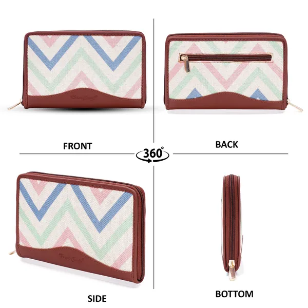 Hard_Craft_Wallet_For_Woman_Wave_Print_Vegan_Leather_Purse_For_Woman_Stylish_Ladies_Hand_Purse_For_Women_Holds_Cash_Cards_Mobile_Coin_Pocket_Clutch_Purse_With_Zip_Closure_Gift_For_Women_Girls