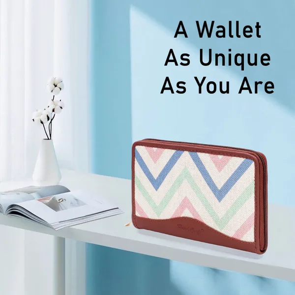 Hard_Craft_Wallet_For_Woman_Wave_Print_Vegan_Leather_Purse_For_Woman_Stylish_Ladies_Hand_Purse_For_Women_Holds_Cash_Cards_Mobile_Coin_Pocket_Clutch_Purse_With_Zip_Closure_Gift_For_Women_Girls