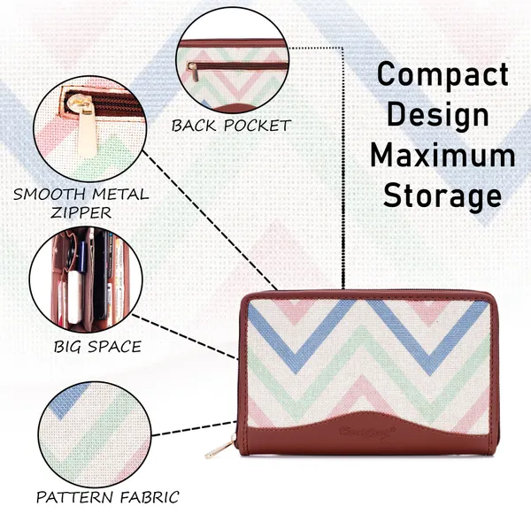 Hard_Craft_Wallet_For_Woman_Wave_Print_Vegan_Leather_Purse_For_Woman_Stylish_Ladies_Hand_Purse_For_Women_Holds_Cash_Cards_Mobile_Coin_Pocket_Clutch_Purse_With_Zip_Closure_Gift_For_Women_Girls
