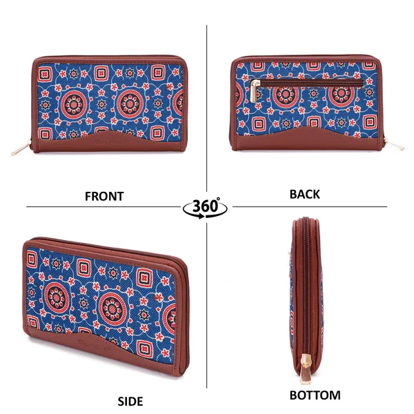 Hard_Craft_Wallet_For_Woman_ColorFull_Floral_Print_Vegan_Leather_Purse_For_Woman_Stylish_Ladies_Hand_Purse_For_Women_Holds_Cash_Cards_Mobile_Coin_Pocket_Clutch_Purse_With_Zip_Closure_Gift_For_Women_Girls