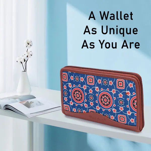 Hard_Craft_Wallet_For_Woman_ColorFull_Floral_Print_Vegan_Leather_Purse_For_Woman_Stylish_Ladies_Hand_Purse_For_Women_Holds_Cash_Cards_Mobile_Coin_Pocket_Clutch_Purse_With_Zip_Closure_Gift_For_Women_Girls