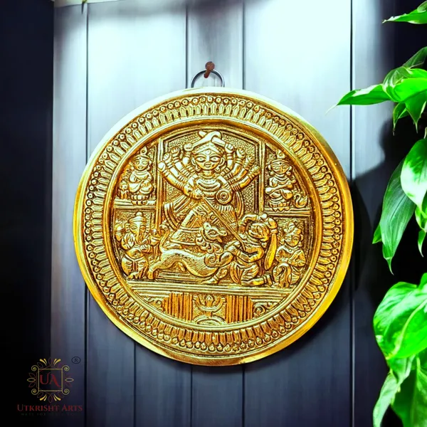 Gold_Plated_Maa_Durga_Sherawali_Wall_Hanging_|_Living_Room_Home_Decor_Gifting_Showpiece