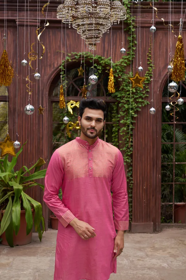 Asam_Pink_Couple_Dress_Silk_Saree_&_Kurta