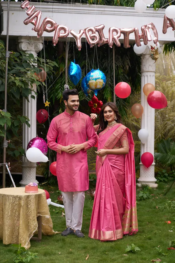 Asam_Pink_Couple_Dress_Silk_Saree_&_Kurta