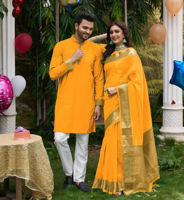 HoneyBunny_Orgenza_silk_Saree_&_Kurta