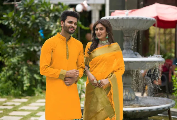 HoneyBunny_Orgenza_silk_Saree_&_Kurta