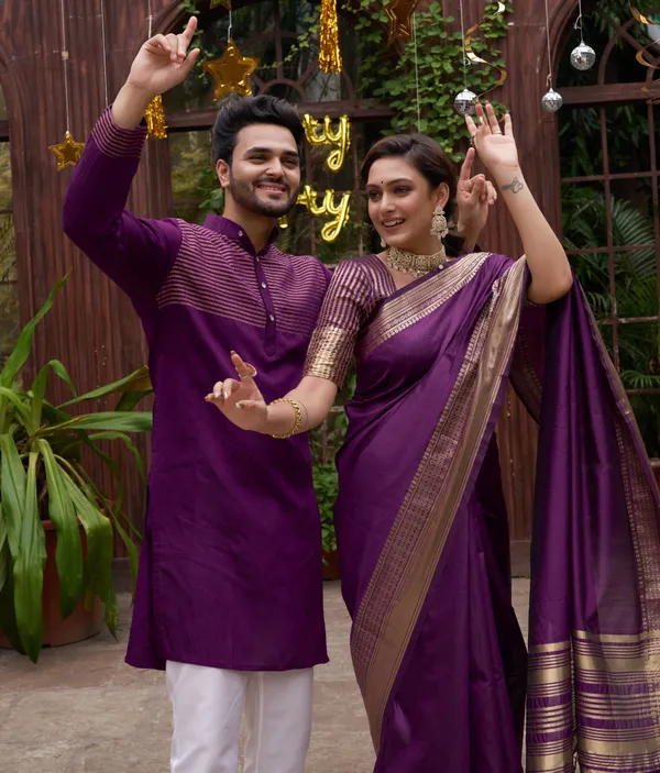 Matching_Dress_Silk_Saree_and_Kurta