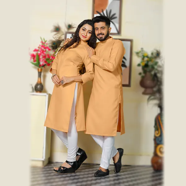 Couple_Combo_dress_cotton_Kurti_and_kurta