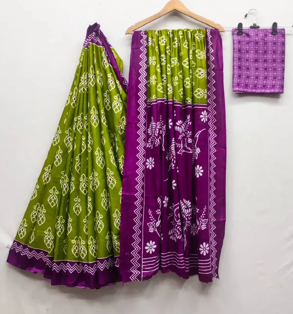 HANDICRAFT_IKKAT_PURE_SOFT_MUL_COTTON_SAREE_WITH_BLOUSE_PIECE