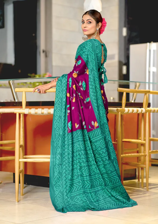 Handicraft_Beautiful_Handicraft_Pure_Soft_MulMulcotton_IKKAT_Hand_Blcok_Print_Saree_With_Blouce_Piece