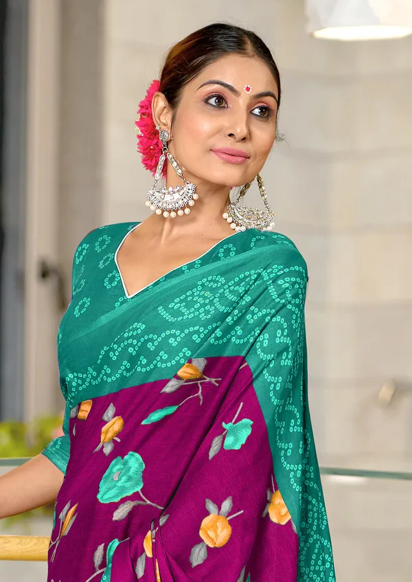 Handicraft_Beautiful_Handicraft_Pure_Soft_MulMulcotton_IKKAT_Hand_Blcok_Print_Saree_With_Blouce_Piece