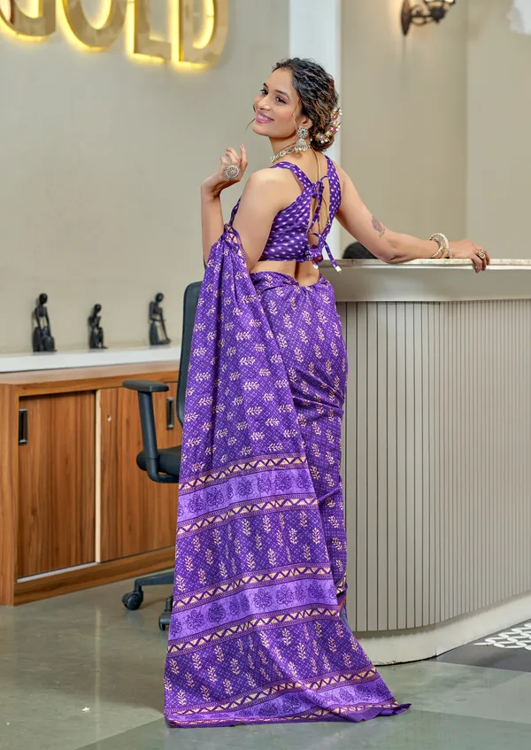 Beautiful_Zari_Border_Handicraft_Pure_Soft_MulMul_Jaipuri_Hand_Block_Print_Cotton_Saree_With_Blouse_Piece