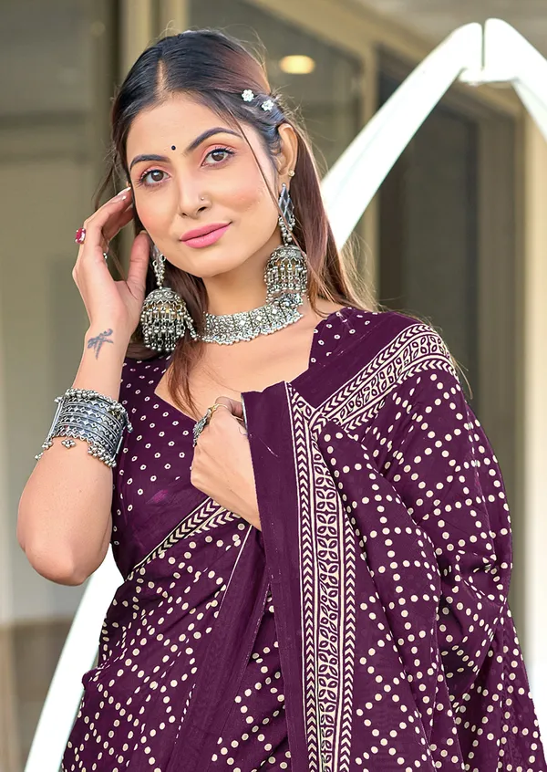 Handicraft_Beautiful_Handicraft_Pure_Soft_MulMulcotton_IKKAT_Hand_Blcok_Print_Saree_With_Blouce_Piece