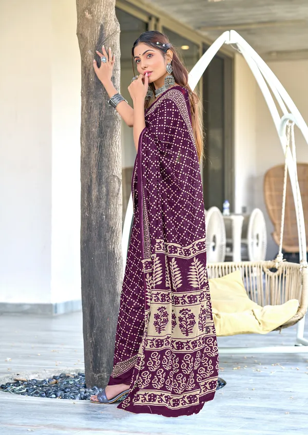 Handicraft_Beautiful_Handicraft_Pure_Soft_MulMulcotton_IKKAT_Hand_Blcok_Print_Saree_With_Blouce_Piece