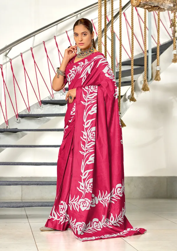 Handicraft_Beautiful_Handicraft_Pure_Soft_MulMulcotton_IKKAT_Hand_Blcok_Print_Saree_With_Blouce_Piece