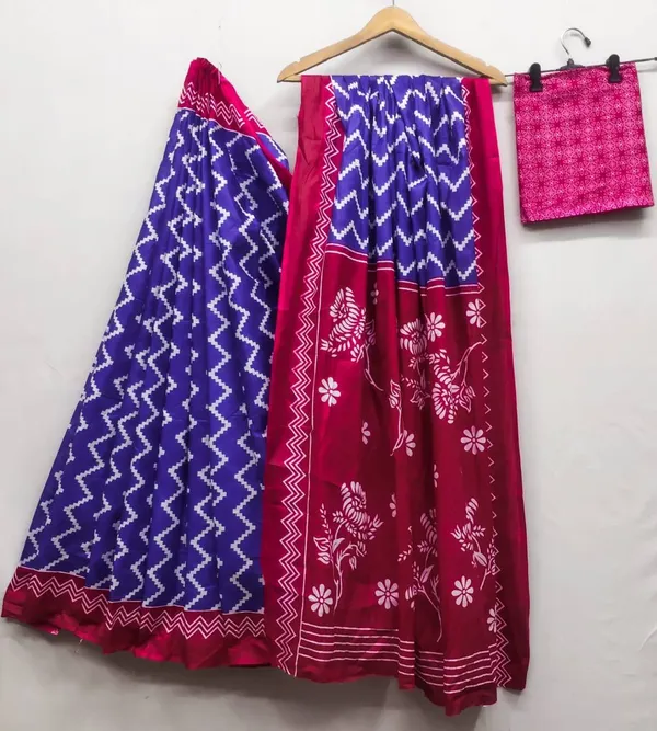 HANDICRAFT_IKKAT_PURE_SOFT_MUL_COTTON_SAREE_WITH_BLOUSE_PIECE