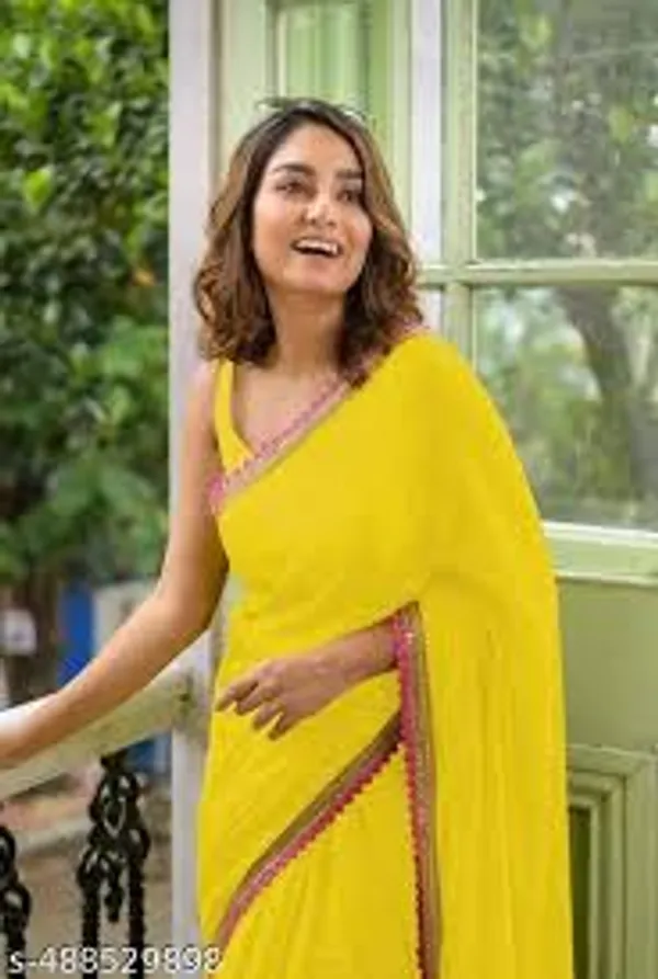 Yellow_Smooth_Georgette_Embroidered_Saree_|_Premium_Range_Saree_For_Her