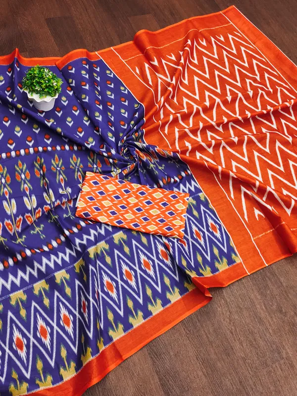Beautiful_Handicraft_Pure_Soft_MulMul_Cotton_Meenakari_Hand_Print_Saree_With_Blouse_Piece