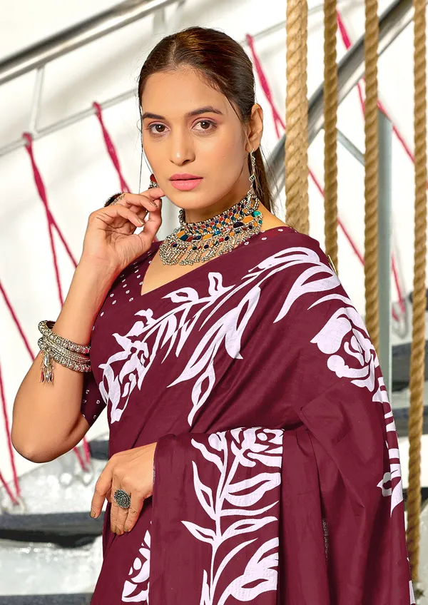 Handicraft_Beautiful_Handicraft_Pure_Soft_MulMulcotton_IKKAT_Hand_Blcok_Print_Saree_With_Blouce_Piece