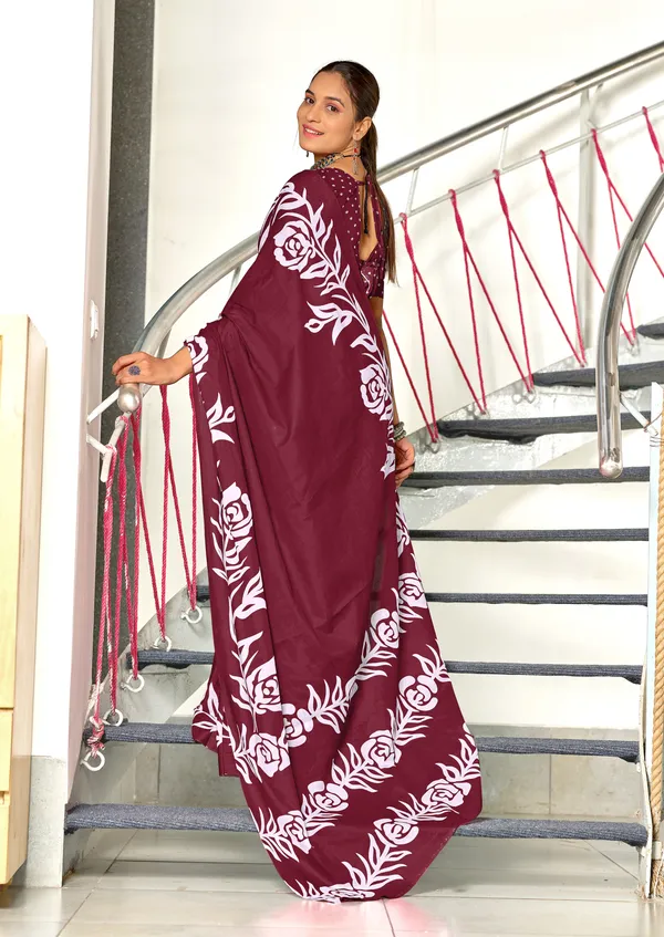 Handicraft_Beautiful_Handicraft_Pure_Soft_MulMulcotton_IKKAT_Hand_Blcok_Print_Saree_With_Blouce_Piece