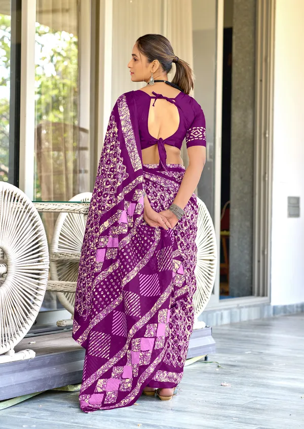 Handicraft_Beautiful_Handicraft_Pure_Soft_MulMulcotton_IKKAT_Hand_Blcok_Print_Saree_With_Blouce_Piece