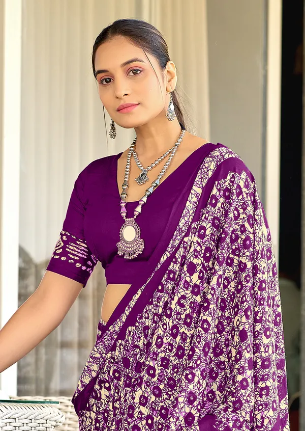 Handicraft_Beautiful_Handicraft_Pure_Soft_MulMulcotton_IKKAT_Hand_Blcok_Print_Saree_With_Blouce_Piece