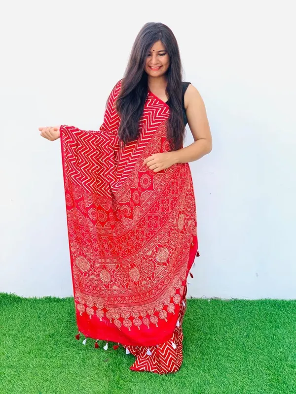 Gaji_Pure_silk_Bandhni_with_Hand_Block_Print_design_fancy_jari_pallu