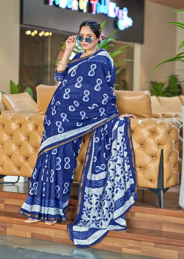 Beautiful_Zari_Border_Handicraft_Pure_Soft_MulMul_Jaipuri_Hand_Block_Print_Cotton_Saree_With_Blouse_Piece